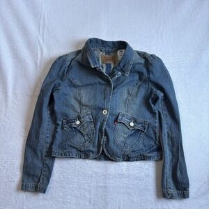 Y2K Levi's Blue Denim Blazer Long Sleeve‎ Jacket Women's Large *